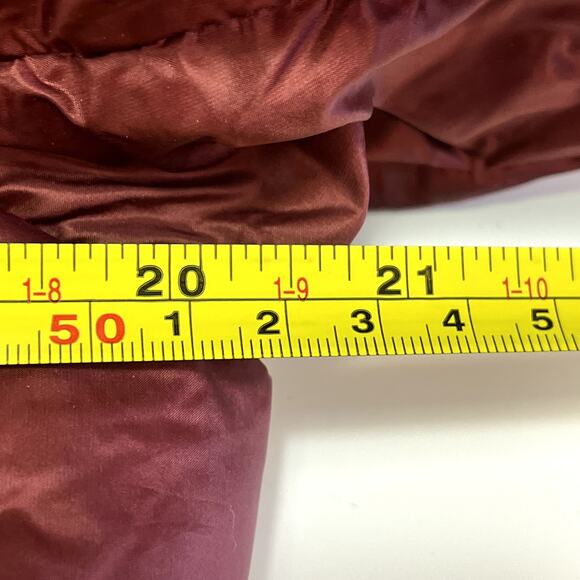 NWOT Athleta XS Burgundy Lofty Down Hooded Coat Puffer Parka Maple Maroon Red - Picture 15 of 16